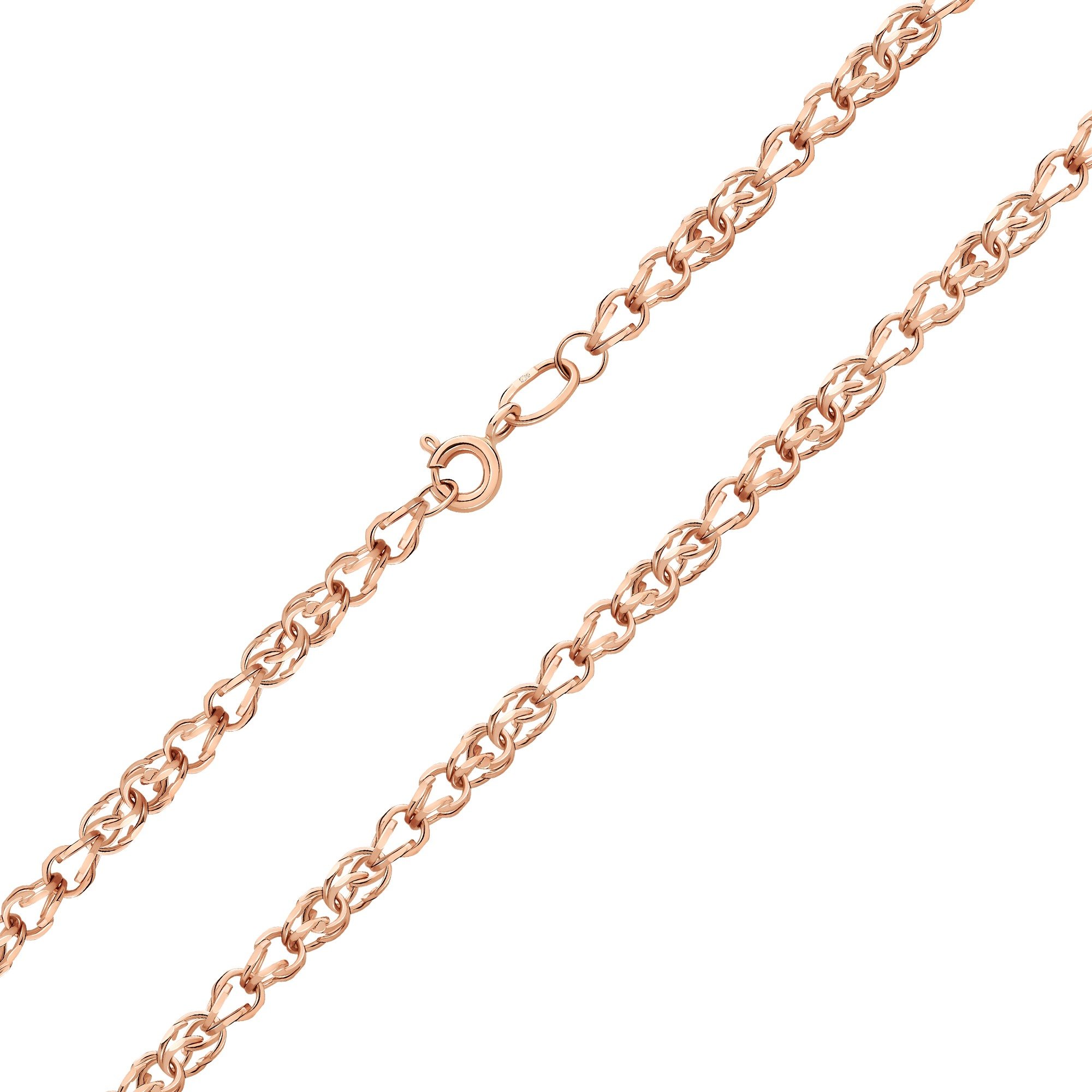 Золотая полновесная цепочка Европейский квадратный бисмарк с алмазной гранью